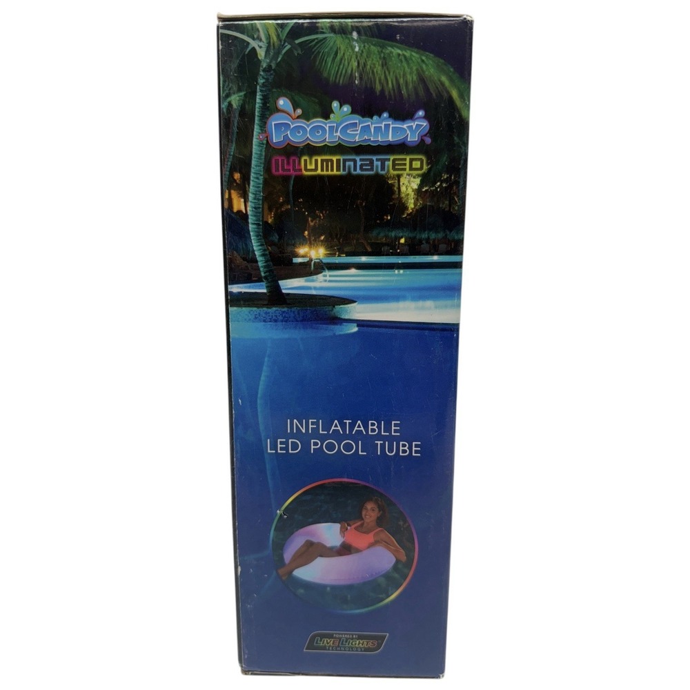 PoolCandy Illuminated LED Pool Tube 40" Color Changing Inflatable Float NEW - Picture 4 of 6